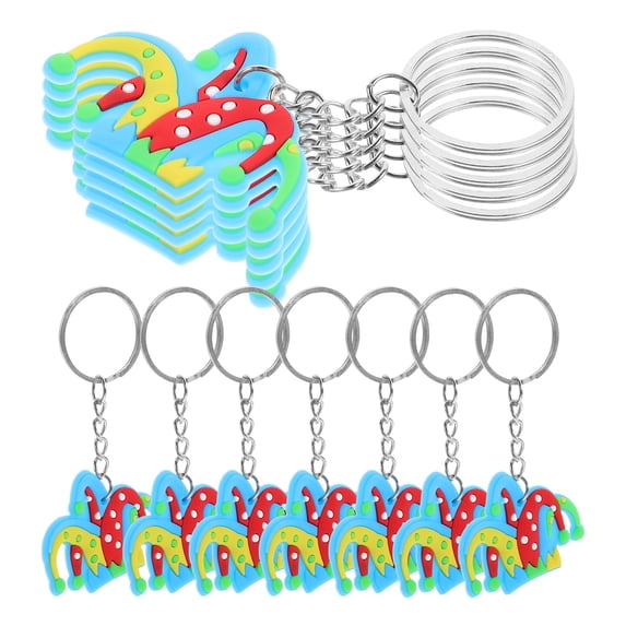 FRCOLOR 12pcs Clown Hat Keyring Pendant Clown Hat Keychain Hanging Ornament Party Gift Favor