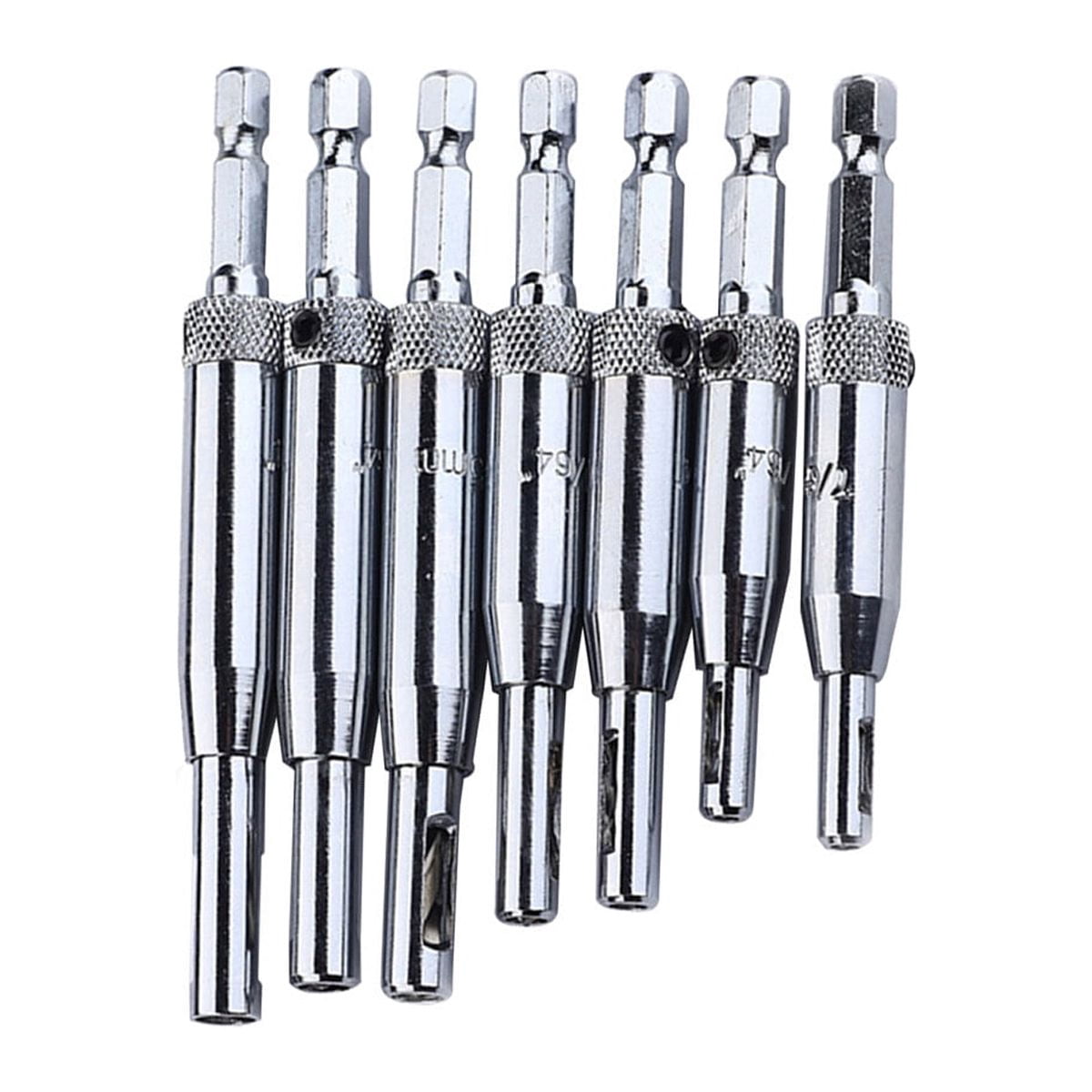 LABSERRON  Woodworking Drill Bit Set, Silver, Precise Hinge Hole Drilling, 14Pcs