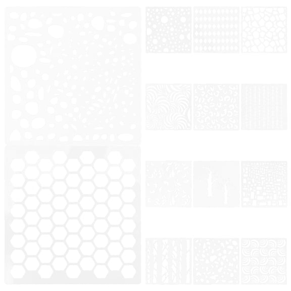 FRCOLOR 14 Pcs Stencil Graffiti Pattern Hollow Painting Template (14pcs)