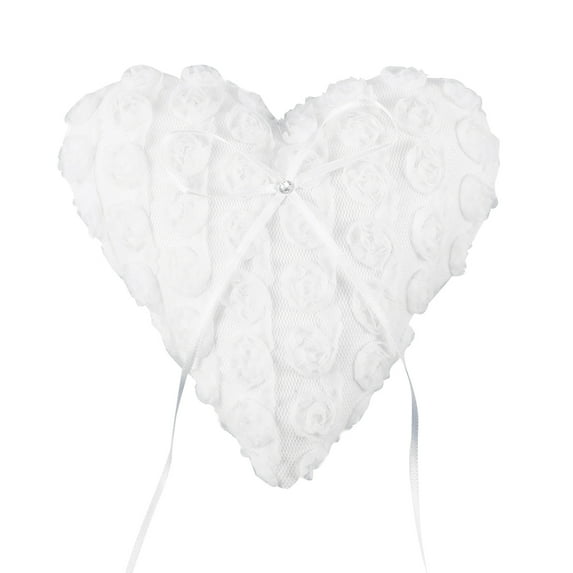 FRCOLOR 15 *17cm Wedding Ring Pillow Flowers Bearer Bouquet Bridesmaid White