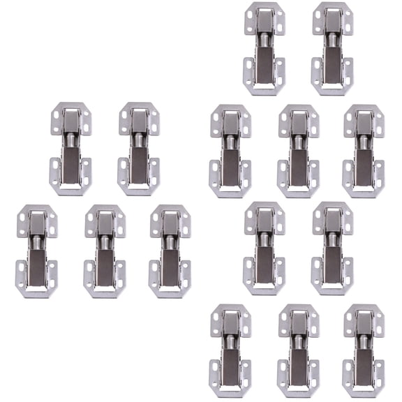 TAILTOSS Hydraulic Furniture Hinge, Stainless Steel, Silver, Silent Buffer, Wear-Resistant, 15Pcs
