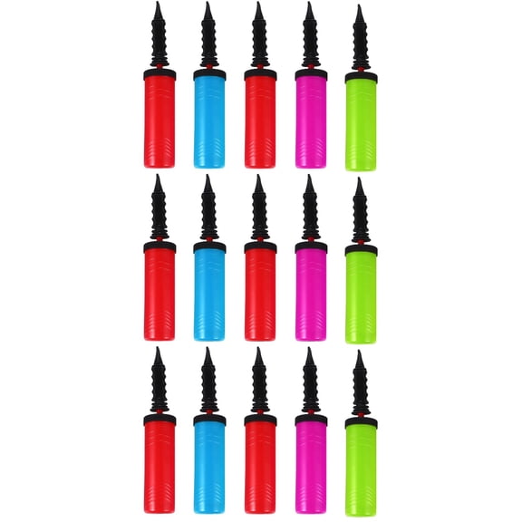 FRCOLOR 15 pcs  Balloon Pump Plastic Hand Held Balloon Inflator Portable Balloon Inflator Pump (Random Color)