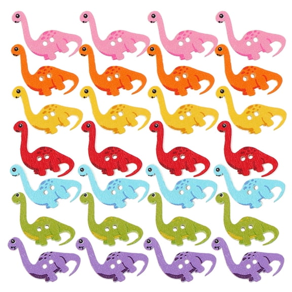 FRCOLOR 150pcs Dinosaur Wooden Buttons Cute Cartoon Sewing Buttons for Clothes DIY Craft Buttons for Scrapbooking Decorative Wooden Buttons for Craft