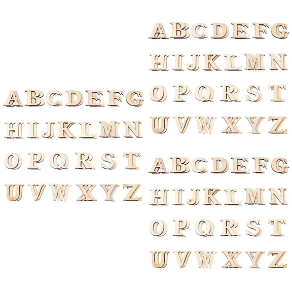 FRCOLOR 156 pcs Wooden Alphabet Embellishment English Letters Natural Wood Doodle Crafts Decoration for Woodwork Craft DIY Handmade Accessories