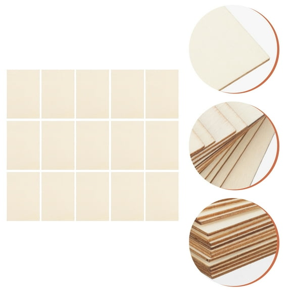 FRCOLOR DIY Crafts Wood Slices Blank Pieces for Creative Projects Beige Plastic 15Pcs