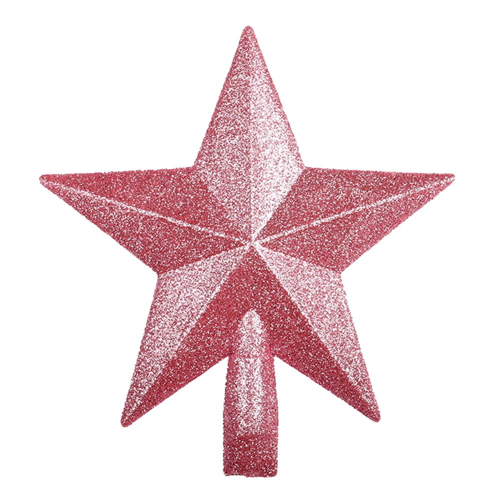FRCOLOR 15cm Christmas Tree Sparkle Star Glittering Hanging Christmas Tree Topper Decoration Ornaments Home Decor (Pink)