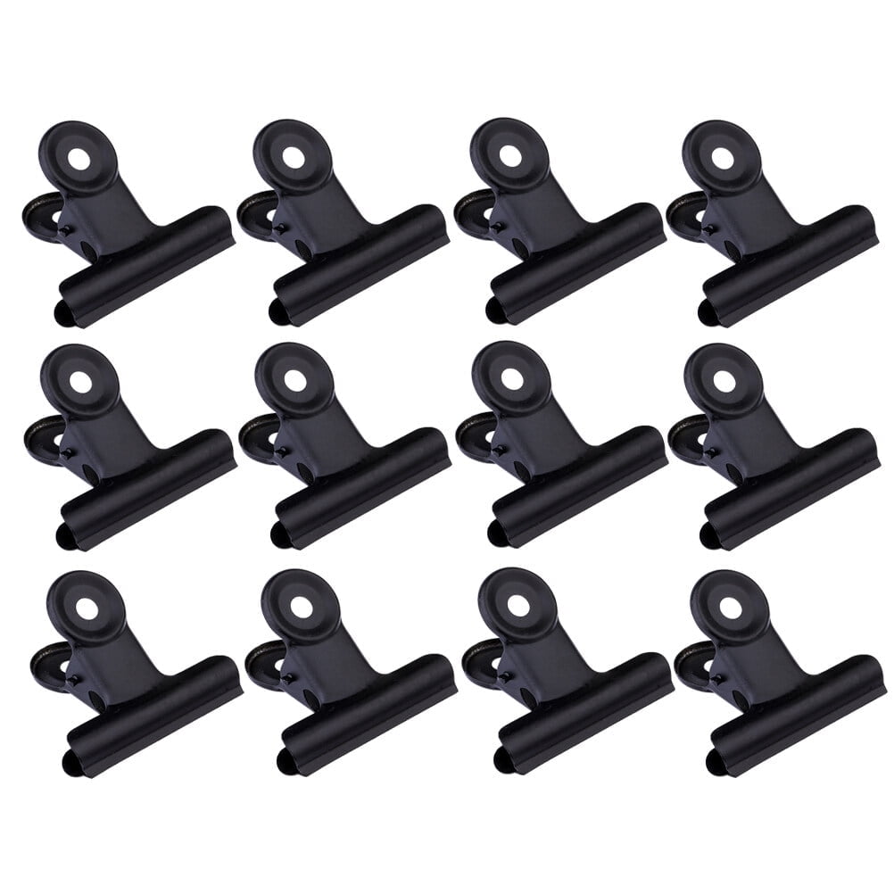 FRCOLOR 15pcs Stainless Steel Bag Clips Note Clips Heavy duty Bag Clips Metal Binder Sealing Clips Paper Clip Clamp for Home Daily Use 38mm,6.69"X0.39"X0.39"