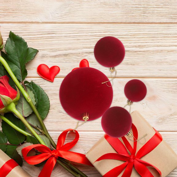 FRCOLOR 15pcs Velvet Ball Ornaments For Valentine'S Day Romantic Valentine'S Day Decorations For Parties Room Decor Plastic Wedding Ball Ornaments