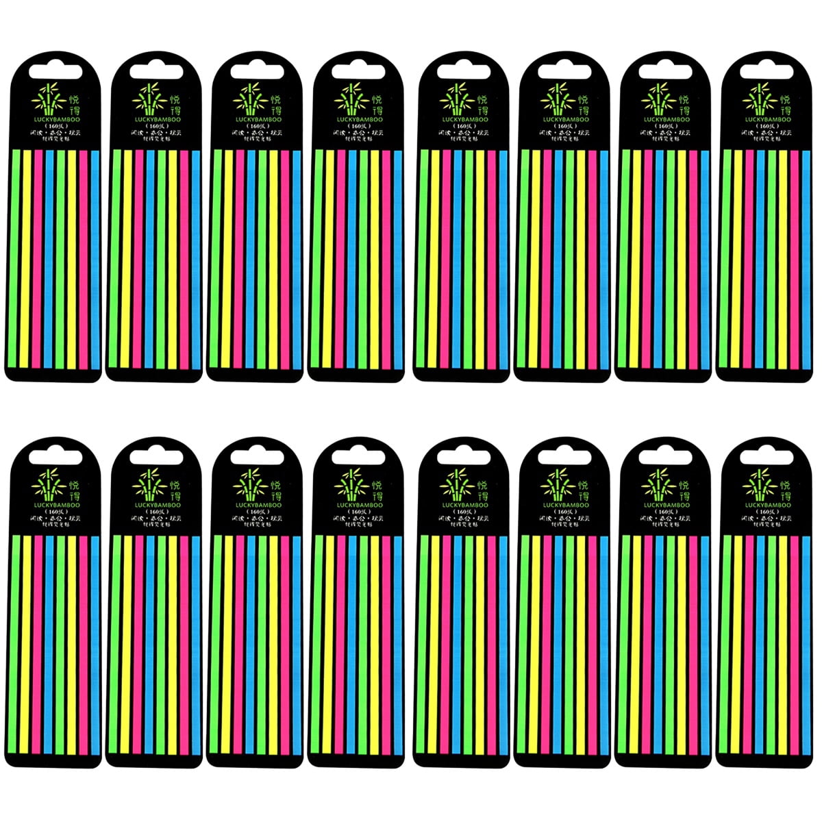 FRCOLOR 16 Boxes  Fluorescence Bookmarks Reading Notebook Tabs Fine Reading Strips Reading Stickers