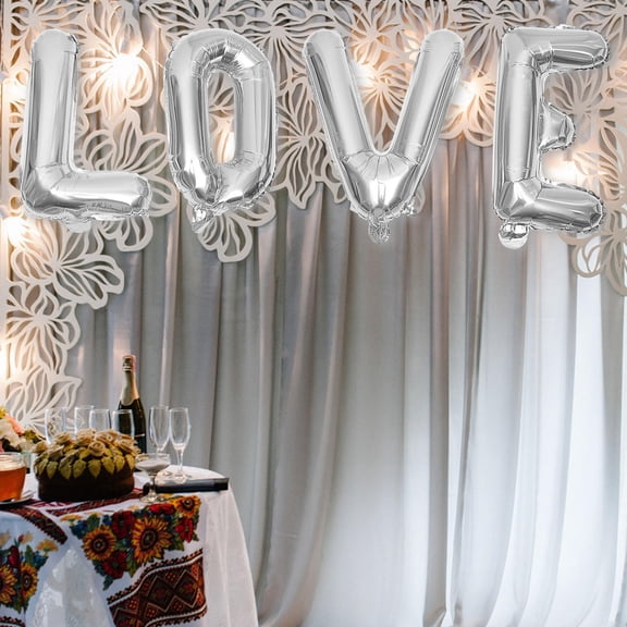 FRCOLOR  16 Inch Aluminum Balloon Small Letter Balloons with Initials Bridegroom Child Silver