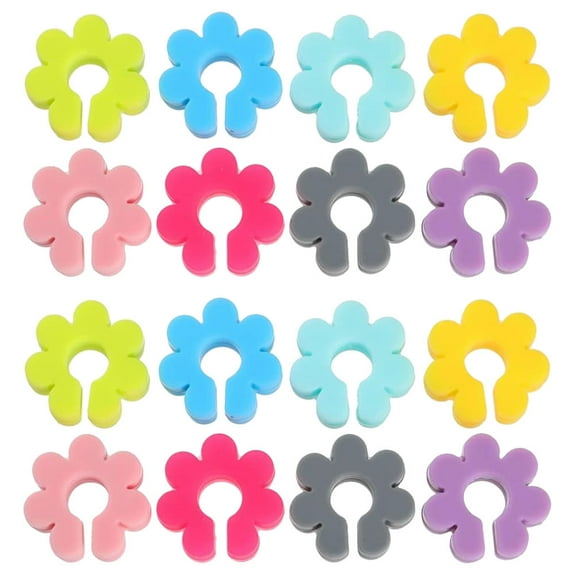 TAILTOSS Flower Shape Wine Glass Markers For Hotel And Restaurant 16Pcs