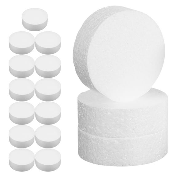 FRCOLOR 16pcs Craft Foam Circles White Foam Discs Small Round Foam Blocks for DIY Arts and Crafts,Sculpture Modeling and Floral Arrangements