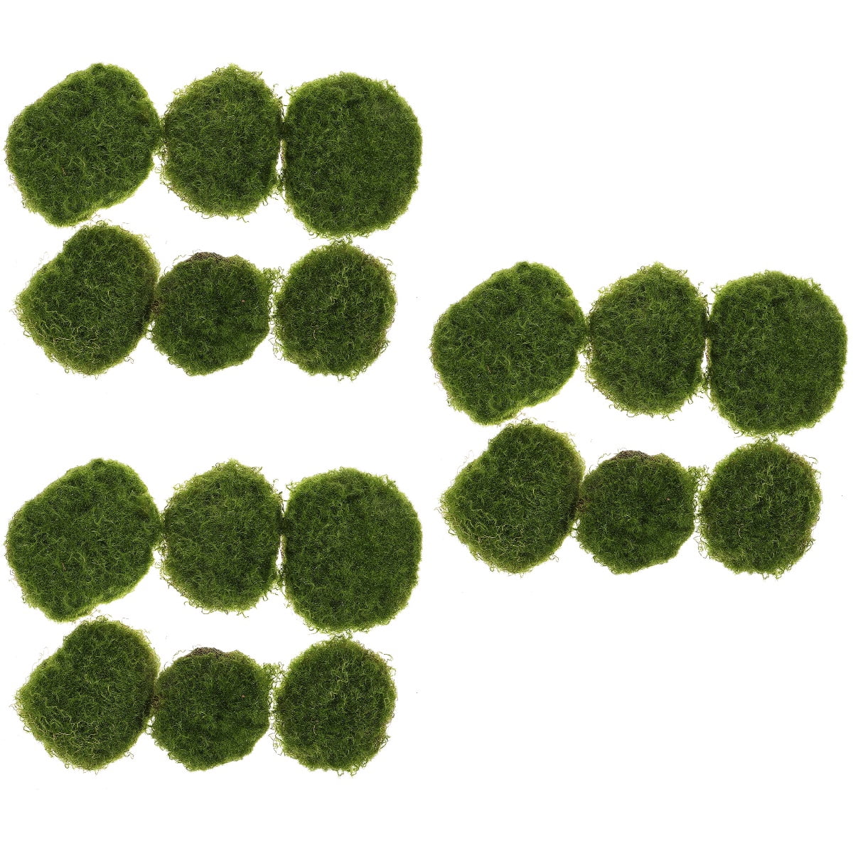 TAILTOSS  Green Foam Plastic Faux Mossy Stones for Home and Office 18Pcs