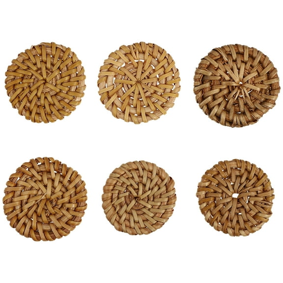 FRCOLOR 18 Pcs  Rattan Woven Charms Earring DIY Charms Rattan Weaving Jewelry Pendants