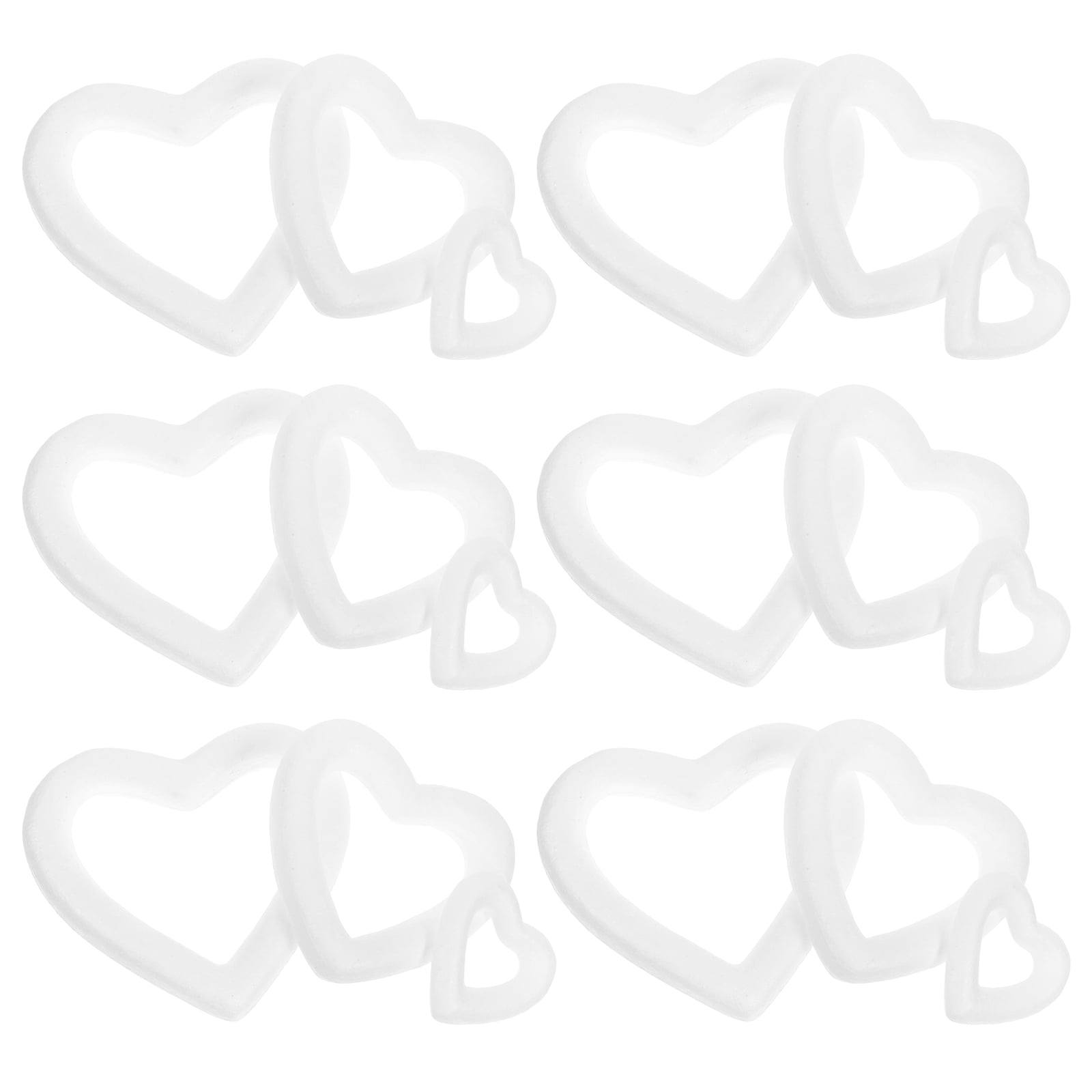 TAILTOSS Heart Foam Form White Craft Foam for Wedding and Valentine Decorations 18Pcs