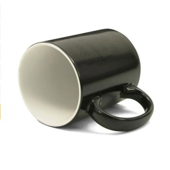 FRCOLOR 1PC Ceramic Color-changing Mug Heat Drinking Cup Personality Water Mug Cartoon Panda Color-changing Cups for Home Cafe Office Use (301-400ml Black+White)