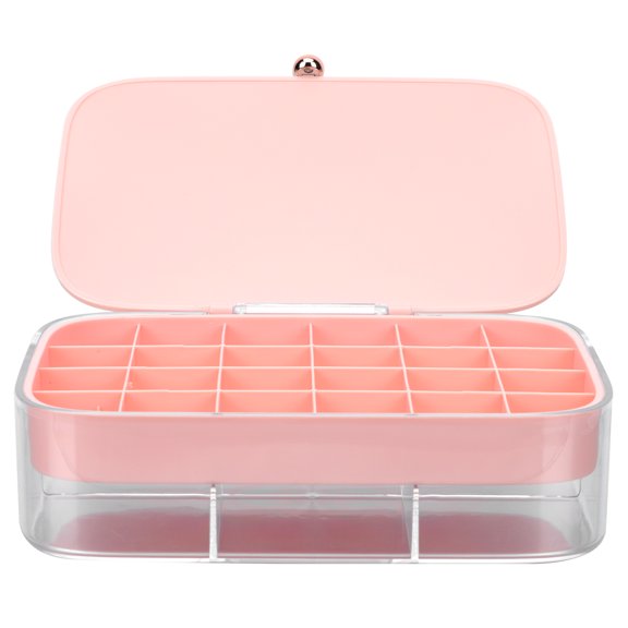 FRCOLOR 1PC Sorting Organizing Jewelry Box Practical Multi layer Jewelry Rings Box with Lid,3.94"X3.74"X0.2"