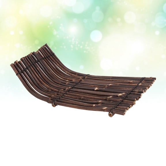 FRCOLOR 1Pack Bamboo Dessert Tray Dark Brown Rectangular 37x18x2 Dinners And Baby Showers