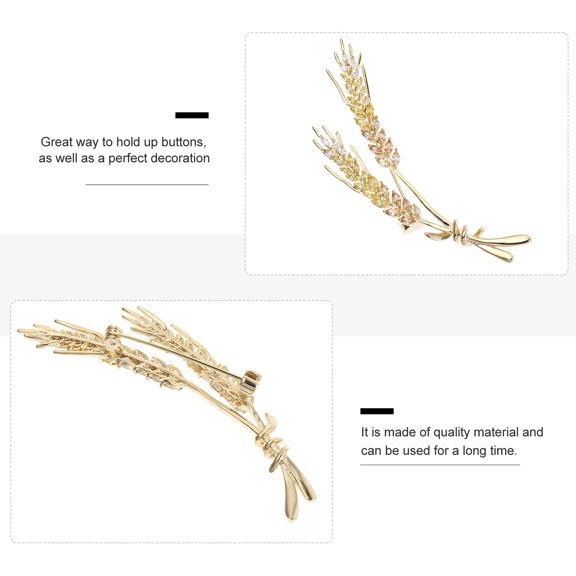 FRCOLOR 1Pack Chic Wheat Spike Decorative Brooch Women Golden for DIY Accessory Clothing