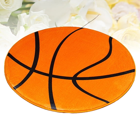 TAILTOSS 1Pcs Orange Round Area Carpet Easy to Clean Floor Mat for Bedroom Home Users