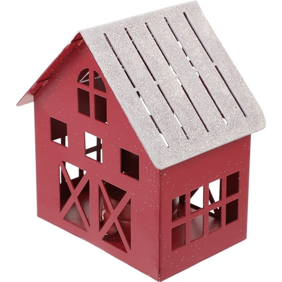 PAMINGONO Handmade Festive Christmas Desktop House with Candle Holder for Holiday Home Decoration