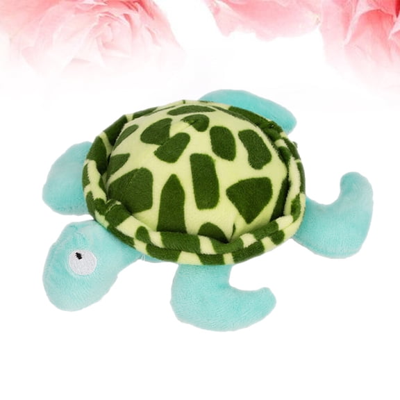 TAILTOSS Pet Toys Plush Turtle Bite Toy Green PP Cotton 1Set 7.1x6.9x2.4in