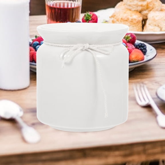 PAMINGONO Simple Elegant White Ceramic Canister 1Pcs for Oil and Food Preservation