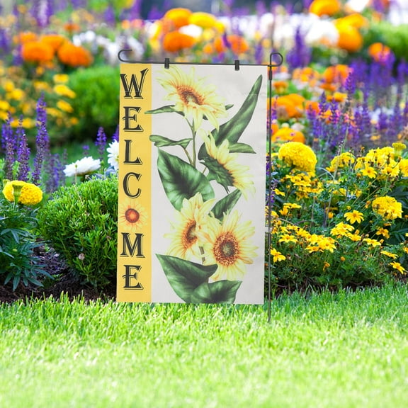 FRCOLOR Durable Iron Garden Flag Pole, Stable Rack for Yard and Lawn Flags
