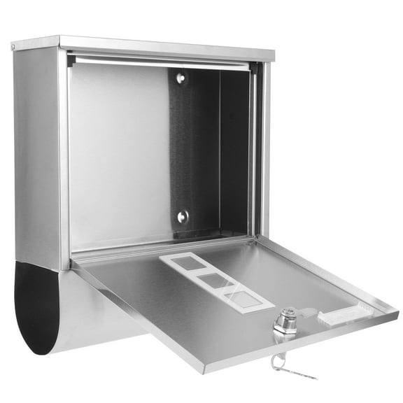 HAKIDZEL Outside Wall Mount Mailbox Silver 1Pack 12.58X11.79X3.34in