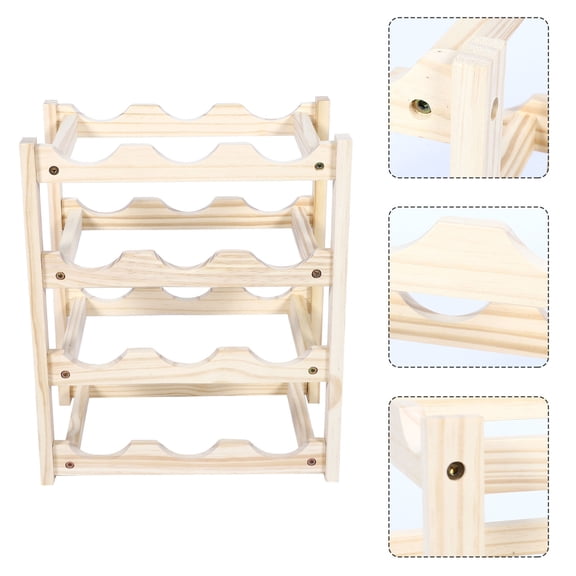 TAILTOSS 1Pc Household Wooden Wine Rack with Anti Slip Bottom for Secure Bottle Storage