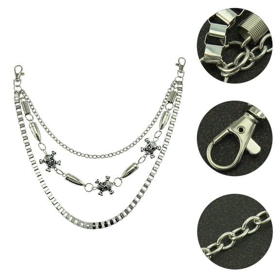 FRCOLOR Masteelf 1Pc Jeans Chain Skull Decor Waist Chain Hip Hop Pants Belt