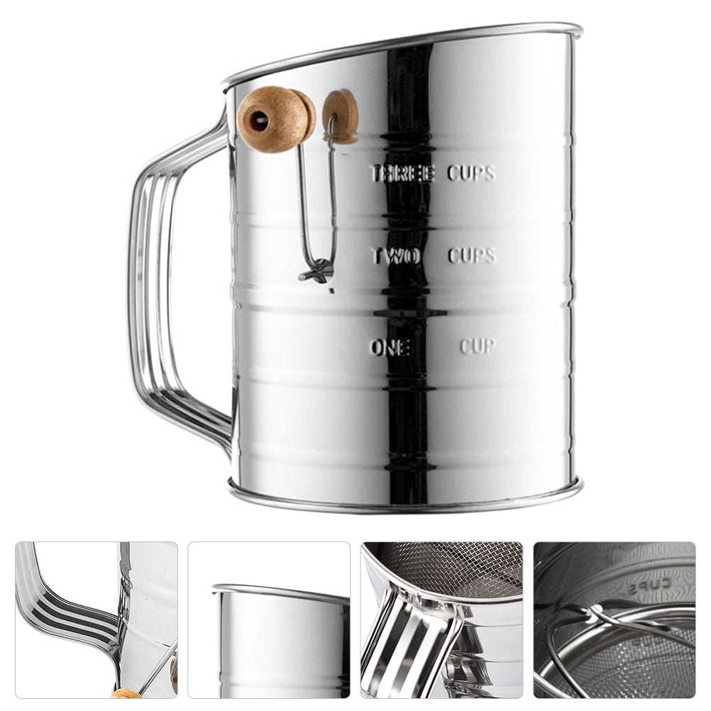 Colorful Small Sifter FRCOLOR 1Pc Stainless Steel Large Flour Sifter with Measuring Scale ...