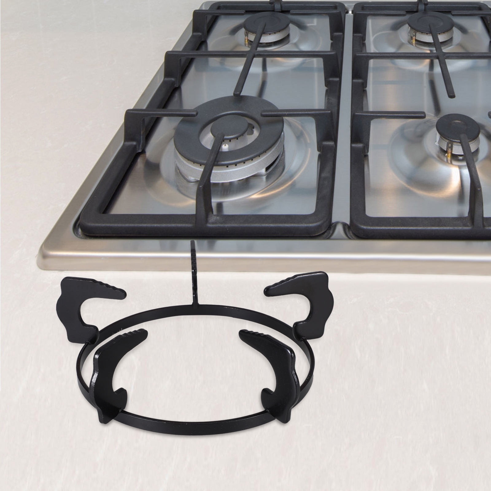 WRISTBIQUE Stove Wok Ring Cast Iron Gas Stove Riser 1Set Stable ...
