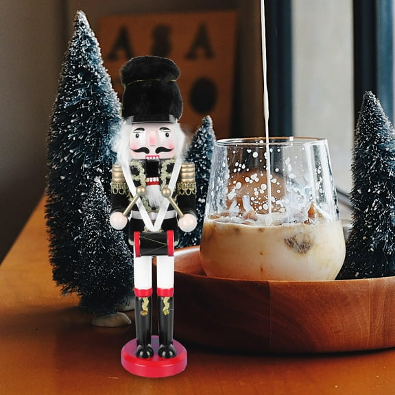 CIMAXIC Nutcracker Soldier Adornment Synthetic Material Black 1Pcs Christmas present Item