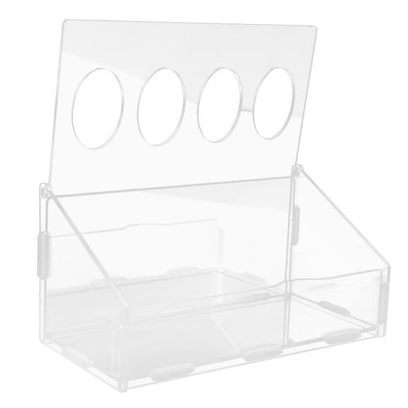 FRCOLOR 1Pcs Transparent Acrylic Feeding Troughs for Multi-Animal Feeding with Bite Resistance Poultry Feeder Port