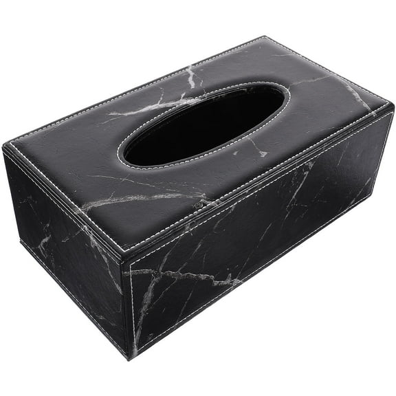 PAMINGONO Tissue Boxes Tissue Box Synthetic Material Black 1Pack