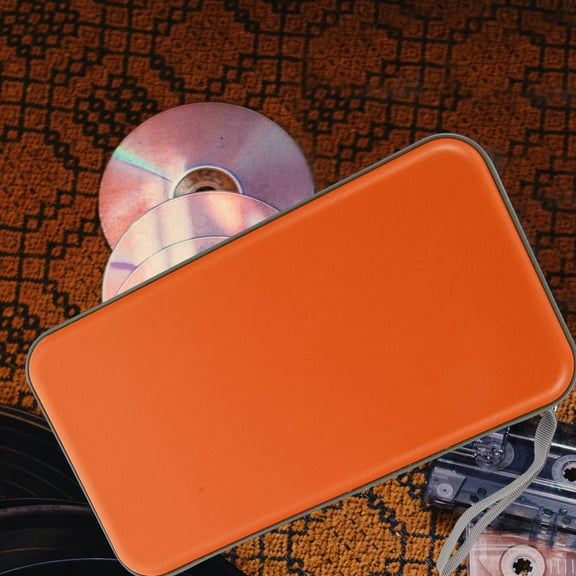 FRCOLOR 1Set Dvd Organizers And Storage Orange Plastic Cd Case Holder Rectangular Shape For Music Lovers