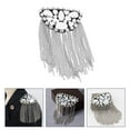 thumbnail image 1 of FRCOLOR 1Set Ladies Brooch Rhinestone Tassel Shoulder Epaulet Silver Exaggerated Design Clothing Accessories, 1 of 6