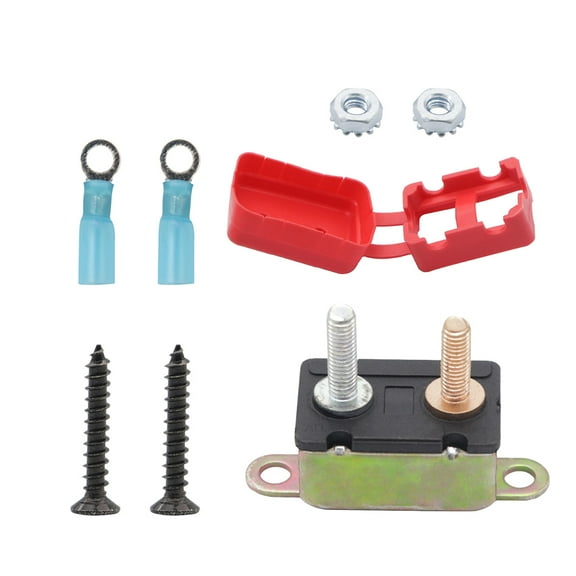 FRCOLOR 1Set Red Circuit Breaker for Car with Overcurrent Protection Square 4x0.39in