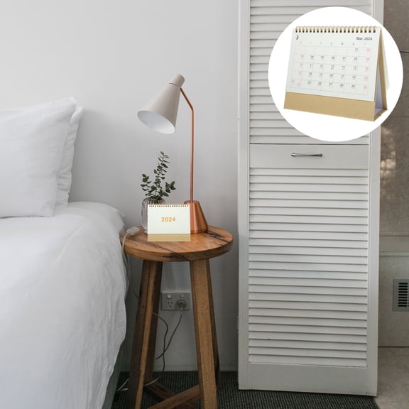FRCOLOR 1Set White Paper Desktop Calendar Standing Spiral Design for Adults Office Use