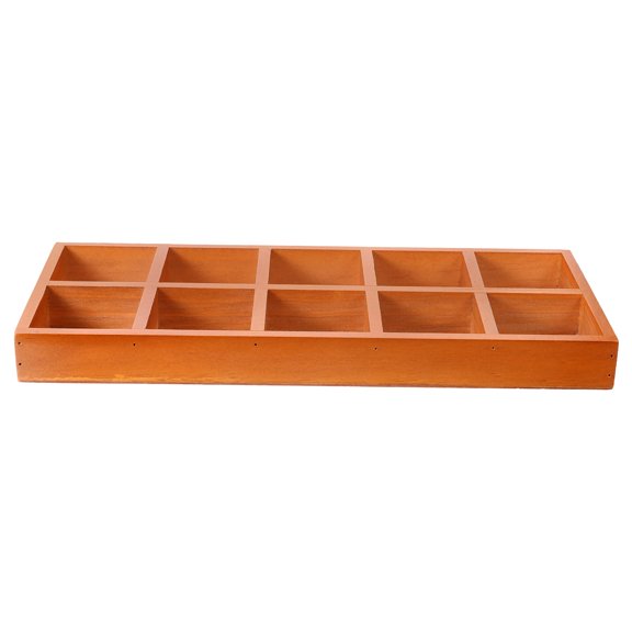 FRCOLOR 1Pcs Desktop Tableware Storage Box Brown Wood Vintage Storage Box for Home Use