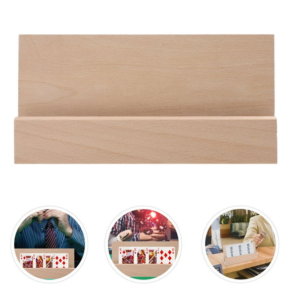 FRCOLOR 1Pcs Rectangular Wood Place Card Holders for Home Office Decoration 8.3x2.2in