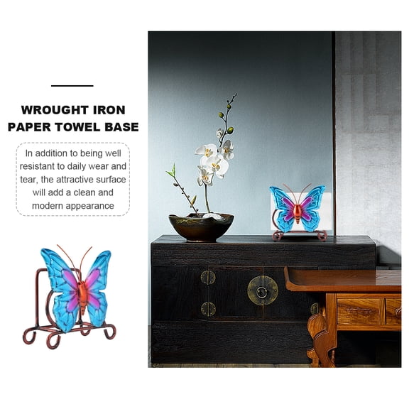 FRCOLOR 1pc Desktop Decorative Roll Paper Shelf Bathroom Iron Roll Paper Rack Decor