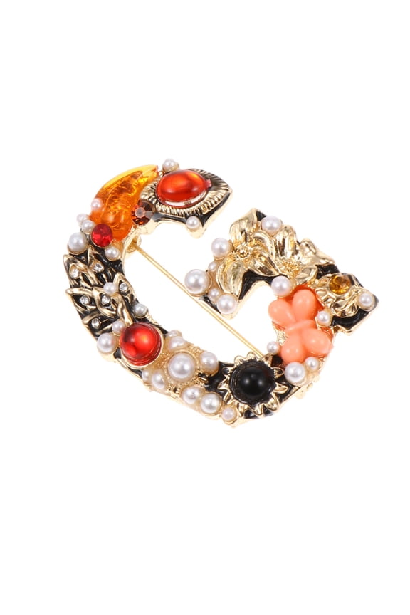 1Pc Multi Functional Alloy Brooch Pin Letter Shape Clothes Brooch for Jackets and Sashes