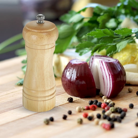 FRCOLOR 1pc Kitchen Gadget Wood Manual Pepper Seasoning Bottle Box Salt Pepper Container (  Khaki)