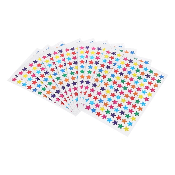 FRCOLOR 2 Packs Mini Star Stickers For Kids Reward Shiny Sparkly Stickers For Kindergarten Classroom Decals For Teachers Small Adhesive Stars For Students Reward Stickers