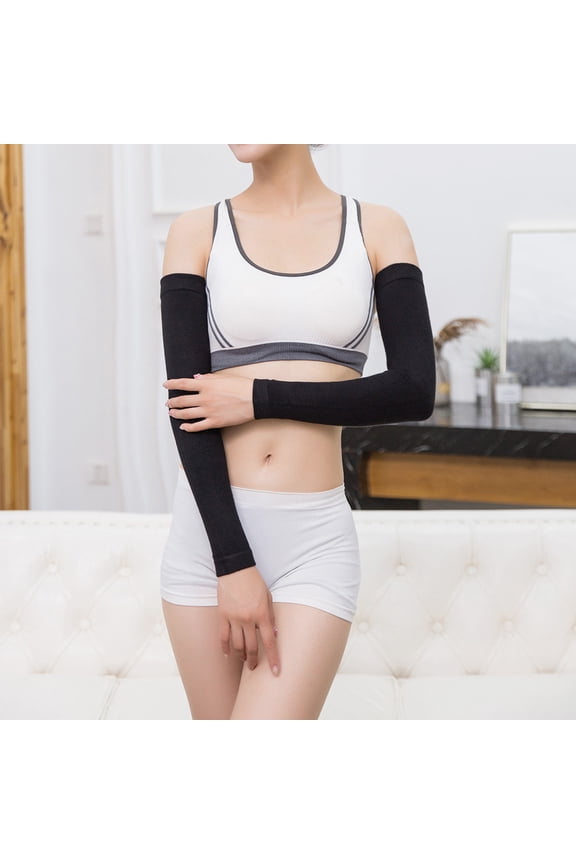 2 Pairs Cotton Sleeve for Arms Warm Black Compression for Outdoor Riding Men Women