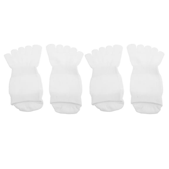 FRCOLOR 2 Pairs Toe Socks No Show Running Five Finger Socks Low Cut Cotton Ankle Toe Socks for Men Women Bunion White