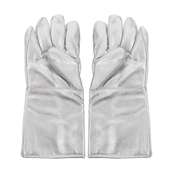FRCOLOR  2 Pcs Aluminum Foil Gloves Cooking Heat Resistant Work Silver
