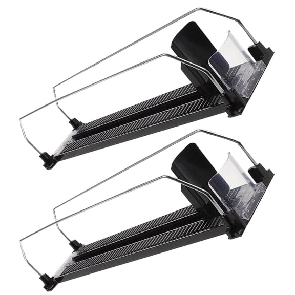 FRCOLOR 2 Pcs Automatic Drink Dispenser Drinks Steel Pusher 35.5X9X8.5CM Black